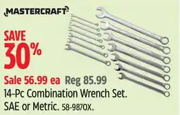 Canadian Tire Mastercraft 14-Pc Combination Wrench Set offer