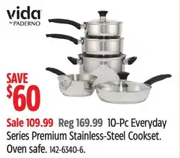 Canadian Tire Vida by Paderno 10-Pc Everyday Series Premium Stainless-Steel Cookset offer