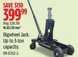 Canadian Tire MotoMaster Bigwheel Jack. Up to 3-ton capacity offer