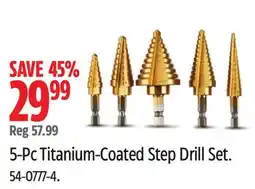 Canadian Tire Mastercraft 5-Pc Titanium-Coated Step Drill Set offer