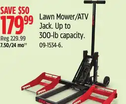 Canadian Tire MotoMaster Lawn Mower/ATV Jack. Up to 300-lb capacity offer