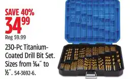 Canadian Tire Mastercraft 230-Pc Titanium- Coated Drill Bit Set offer