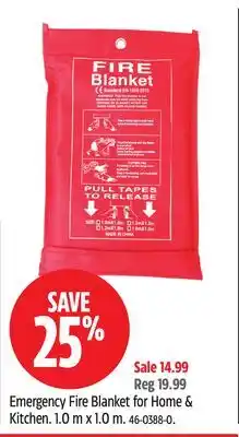 Canadian Tire Emergency Fire Blanket for Home & Kitchen offer