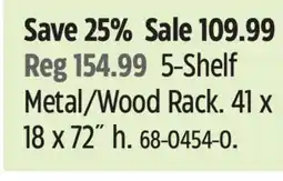 Canadian Tire Mastercraft 5-Shelf Metal/Wood Rack offer