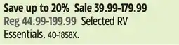 Canadian Tire Energizer Selected RV Essentials offer