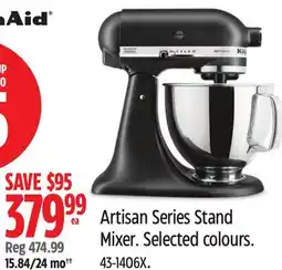 Canadian Tire KitchenAid Artisan Series Stand Mixer. Selected colours offer