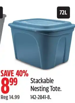 Canadian Tire Type A Stackable Nesting Tote offer
