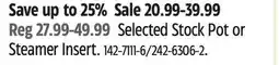 Canadian Tire MASTER Chef Selected Stock Pot or Steamer Insert offer