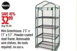 Canadian Tire Miracle-Gro Mini Greenhouse offer