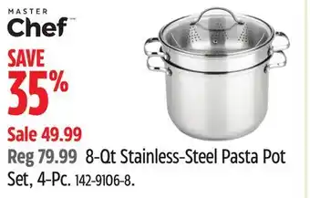 Canadian Tire MASTER Chef 8-Qt Stainless-Steel Pasta Pot Set, 4-Pc offer