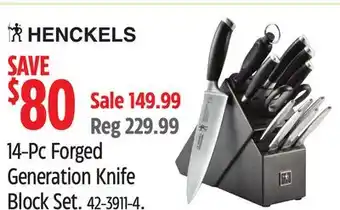 Canadian Tire HENCKELS 14-Pc Forged Generation Knife Block Set offer