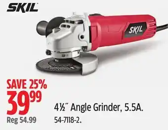 Canadian Tire SKIL 4 1⁄2˝ Angle Grinder, 5.5A offer