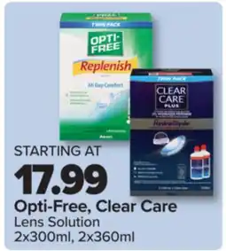 PharmaChoice Opti-Free, Clear Care Lens Solution offer