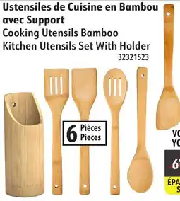 Sushi Shop Cooking Utensils Bamboo Kitchen Utensils Set With Holder offer