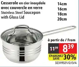Sushi Shop Stainless Steel Saucepan with Glass Lid offer