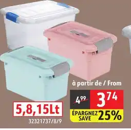 Sushi Shop 5,8,15 Lt WIDE SELECTION OF STORAGE BIN WITH LID AND LATCHING BUCKLES offer