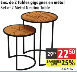 Sushi Shop Set of 2 Metal Nesting Table offer