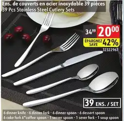 Sushi Shop 39 Pcs Stainless Steel Cutlery Sets offer