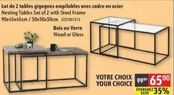 Sushi Shop Nesting Tables Set of 2 with Steel Frame offer