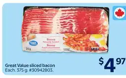 Walmart Great Value sliced bacon offer