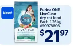 Walmart Purina ONE LiveClear dry cat food offer