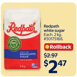 Walmart Redpath white sugar offer