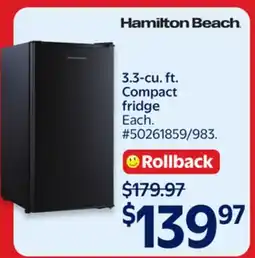 Walmart 3.3-cu. ft. Compact fridge offer