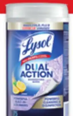 Walmart Lysol Dual Action wipes 75s offer