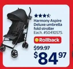 Walmart Harmony Aspire Deluxe Umbrella Fold Stroller offer