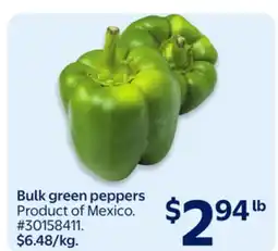 Walmart Bulk green peppers offer