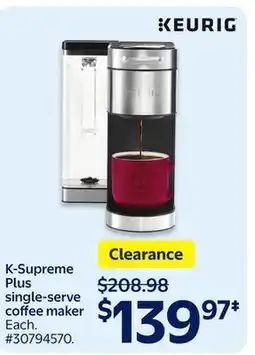 Walmart K-Supreme Plus single-serve coffee-maker offer