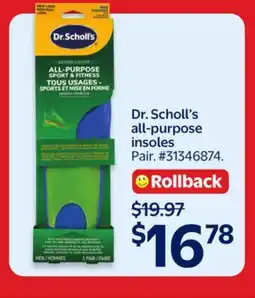 Walmart Dr. Scholl's All-Purpose Insoles offer