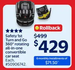 Walmart Safety 1st Turn and Go 360° rotating all-in-one Convertible Car Seat offer