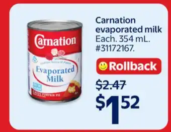 Walmart Carnation evaporated milk offer
