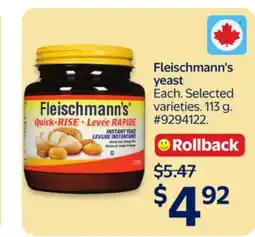 Walmart Fleischmann's yeast offer