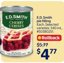 Walmart E.D. Smith pie filling offer