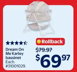 Walmart Dream On Me Karley bassinet offer
