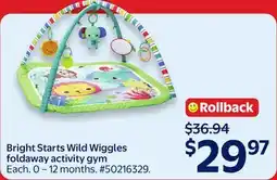 Walmart Bright Starts Wild Wiggles foldaway activity gym offer