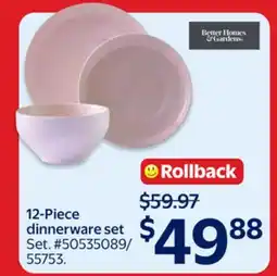 Walmart 12-Piece dinnerware set offer