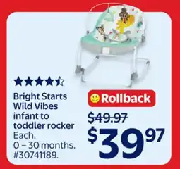 Walmart Bright Starts Wild Vibes infant to toddler rocker offer