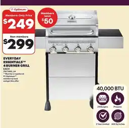 Loblaws EVERYDAY ESSENTIALS 4 BURNER GRILL offer
