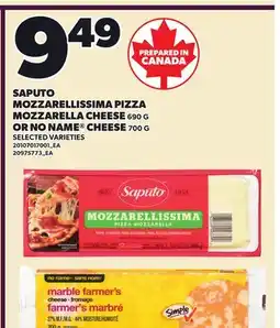 Loblaws SAPUTO MOZZARELLISSIMA PIZZA MOZZARELLA CHEESE, 690 G OR NO NAME CHEESE, 700 G offer
