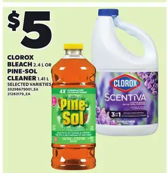 Loblaws CLOROX BLEACH, 2.4 L OR PINE-SOL CLEANER, 1.41 L offer