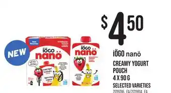 Loblaws IÖGO NANÖ CREAMY YOGURT POUCH offer