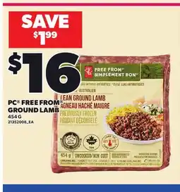 Loblaws PC FREE FROM GROUND LAMB offer