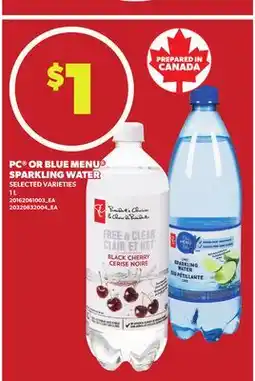 Loblaws PC OR BLUE MENU SPARKLING WATER offer