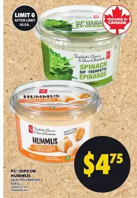Loblaws PC DIPS OR HUMMUS offer