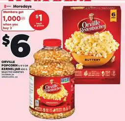 Loblaws ORVILLE POPCORN, 6/8'S OR KERNEL JAR offer