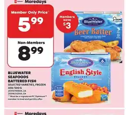 Loblaws BLUEWATER SEAFOODS BATTERED FISH, 450/500 G offer