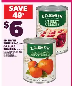 Loblaws ED SMITH PIE FILLING 540 ML OR PURE PUMPKIN, 796 ML offer